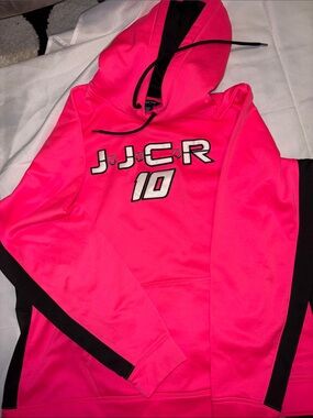 Jennifer Jo Cobb Sport-Tek Hot Pink Hoodie with Black Trim XXL